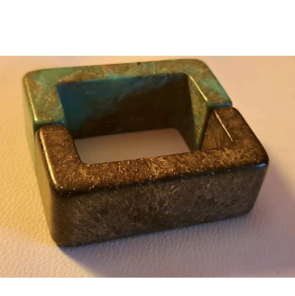 Vintage Marbelized Resin Square Magnetic Bracelet